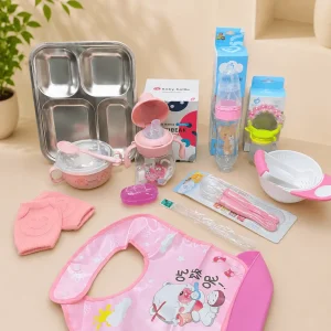 Baby Feeding Combo Pack - Pink